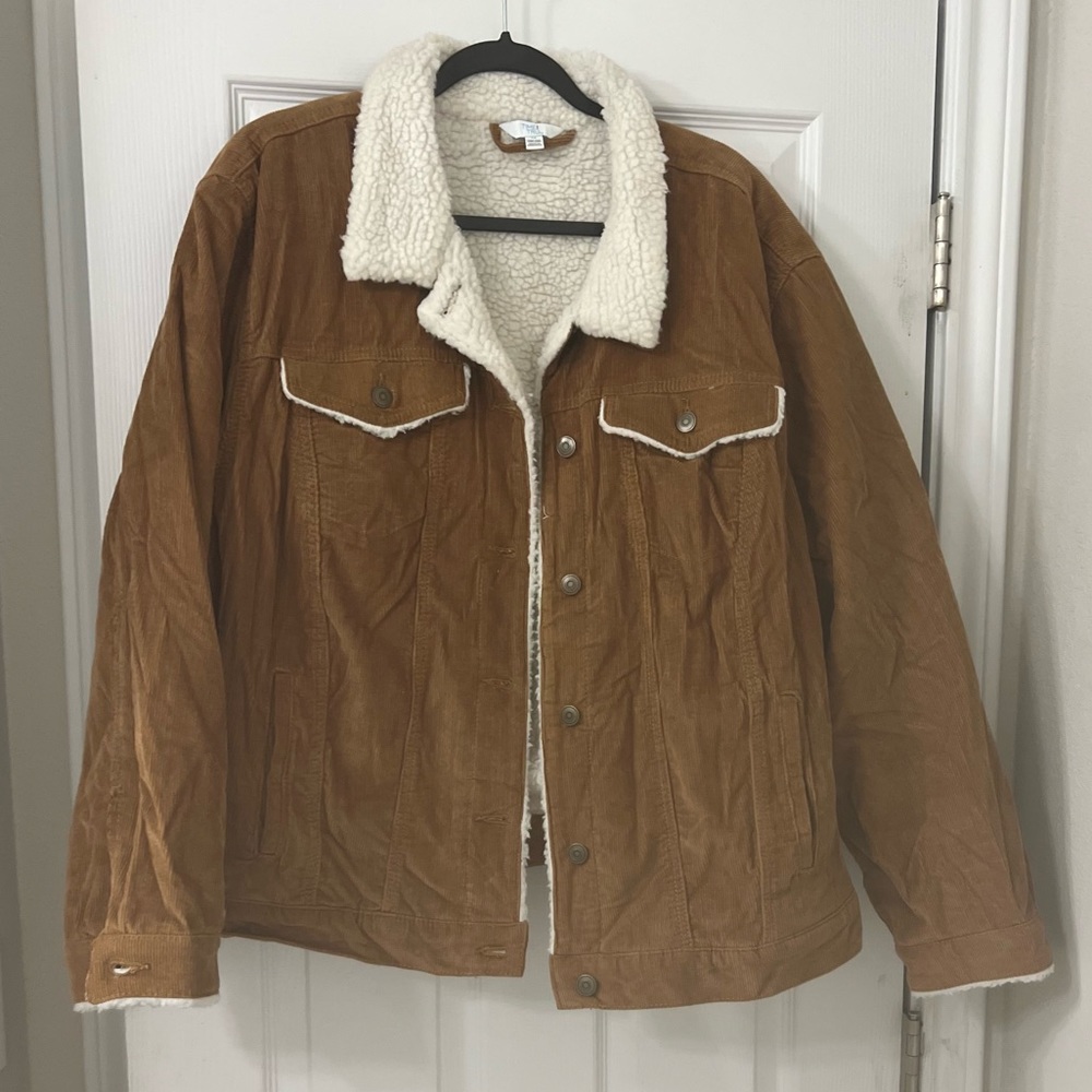 NWOT Time & Tru Corduroy Sherpa Jacket